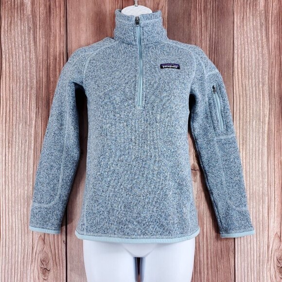 *READ* Patagonia Womens Size XXS Better Sweater 1/4 Zip Pullover Blue 25617 - Picture 1 of 15